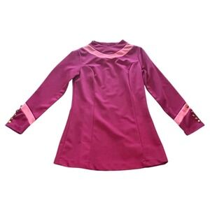 Vintage Sears Fashions Mod Dress Pants Matching Set Magenta Pink 60s 70s 2 Piece